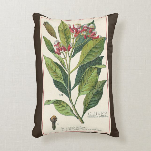 Vintage Kräuter Gewürze, Pflanze der Gewürze Dekokissen (Vorderseite(Vertikal))