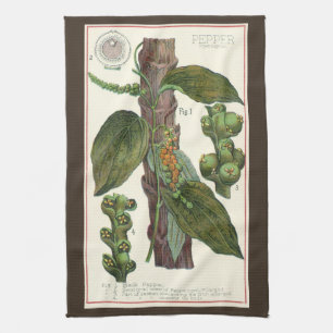 Vintage-Kräuter und -Gewürze für Lebensmittel, sch Geschirrtuch