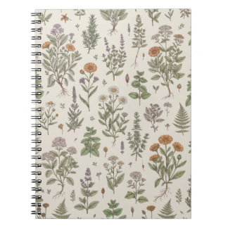 Vintage-Kräutergarten & Wildblumen-Notizbuch Notizblock