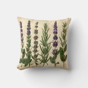 Vintage-Kräuterkissen - Botanisches Rosmarin Laven Kissen