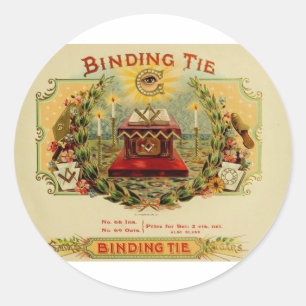 Vintage KRAWATTE für das Etikett "Kigar-Box" (15) Runder Aufkleber