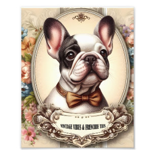 Vintage Krawatte Vibes & Frenchie Fotodruck