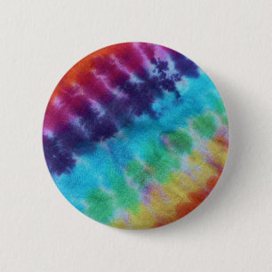 Vintage Krawatten-Musterhippie-Regenbogensechziger Button