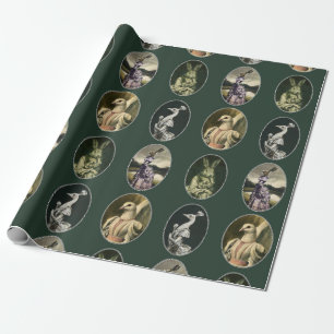 Vintage-Kreaturen-Charaktere Geschenkpapier