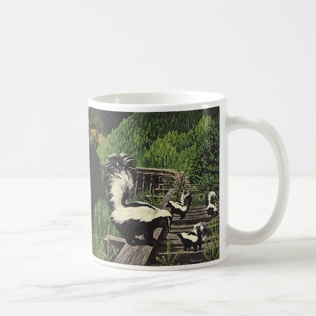 Vintage Kreaturen, Wildtiere und Waldtiere Tasse (Rechts)