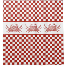 Vintage Krebse, rot/weiß Duschvorhang