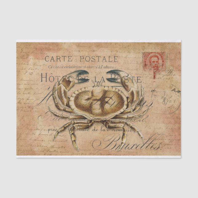 Vintage Krebserkrankung Seidenpapier (Vorderseite)