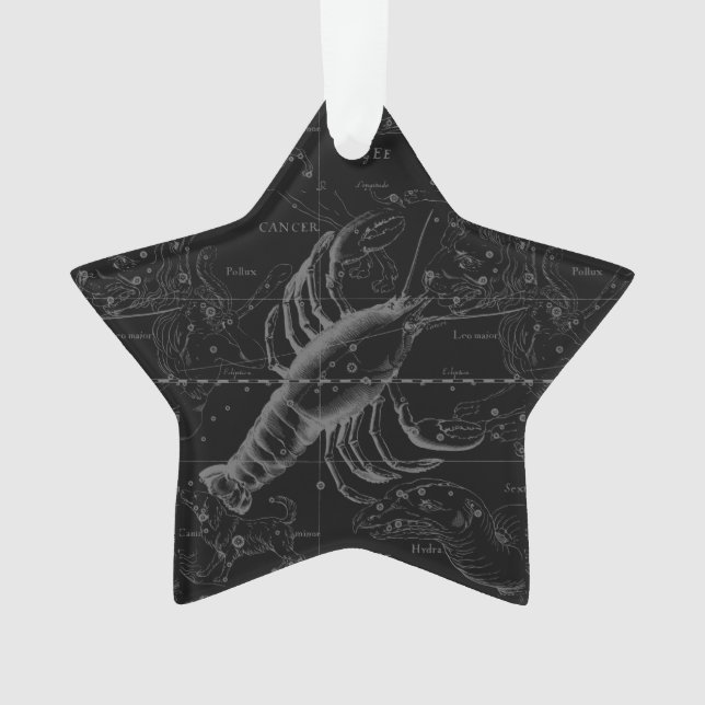 Vintage Krebskonstellation Karte Hevelius 1690 Ornament (Vorderseite)