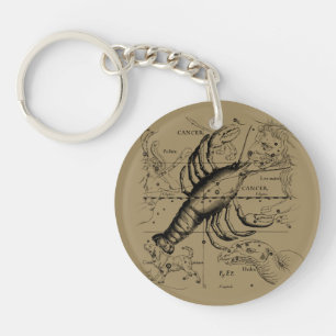 Vintage Krebskonstellation Karte Hevelius 1690 Schlüsselanhänger