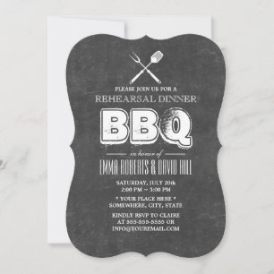 Vintage-Kreidetafel-BBQ-Probedinner Einladung