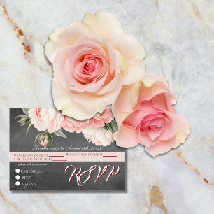 Vintage-Kreidetafel-Boho-Floral-Hochzeit Begleitkarte