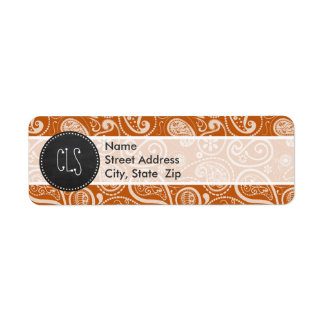 Vintage Kreidetafel Burnt Orange Paisley; Floral