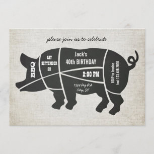 Vintage-Kreidetafel-Geburtstags-BBQ-Einladung Einladung
