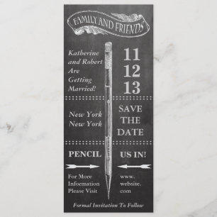 Vintage Kreidetafel Hochzeit - Termin vormerken Save The Date