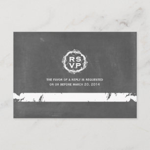 Vintage-Kreidetafel-inspirierte Hochzeits-RSVP RSVP Karte