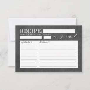 Vintage-Kreidetafel-Rezeptkarte