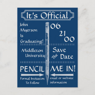Vintage Kreidetafel-Style Save The Date / Einladun Ankündigungspostkarte