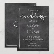 Vintage-Kreidetafel-Typografie-Hochzeitskarten