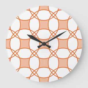 Vintage Kreise Art: Nahtloses geometrisches Muster Große Wanduhr