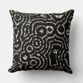 Vintage Kreise aus Schwarz und Taupe Kissen