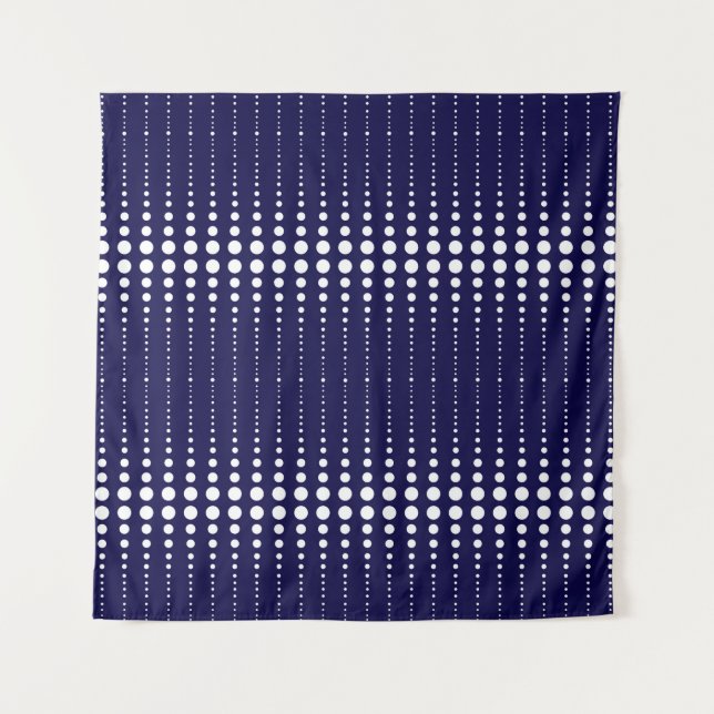 Vintage Kreislinien im Retro-Stil Wandteppich (Vorderseite)