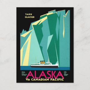 Vintage Kreuzfahrtlinie Alaska Glacier Travel Postkarte