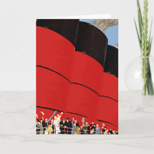 Vintage Kreuzfahrtpassagiere Abschied nehmen Karte