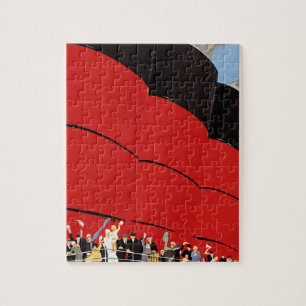 Vintage Kreuzfahrtpassagiere Abschied nehmen Puzzle