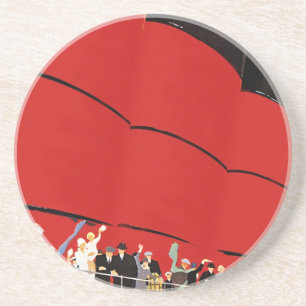 Vintage Kreuzfahrtpassagiere Abschied nehmen Sandstein Untersetzer