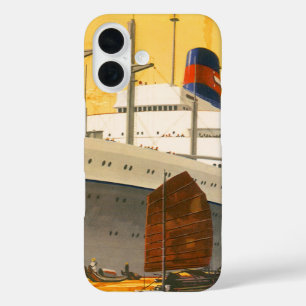 Vintage-Kreuzfahrtschiff in den Orient mit Dschunk iPhone 16 Hülle