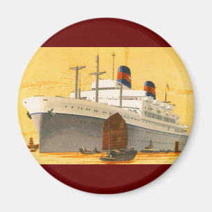 Vintage-Kreuzfahrtschiff in den Orient mit Dschunk Magnet