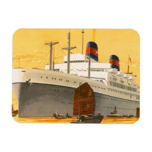 Vintage-Kreuzfahrtschiff in den Orient mit Dschunk Magnet