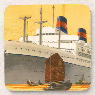 Vintage-Kreuzfahrtschiff in den Orient mit Dschunk Untersetzer