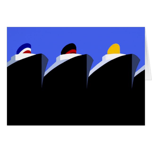 Vintage Kreuzfahrtschiffe Art Deco Poster (Vorderseite (Horizontal))