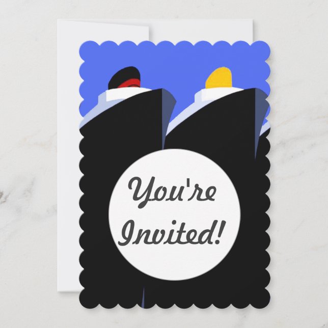 Vintage Kreuzfahrtschiffe Art Deco Poster Einladung (Vorderseite)