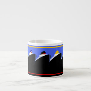 Vintage Kreuzfahrtschiffe Art Deco Poster Espressotasse