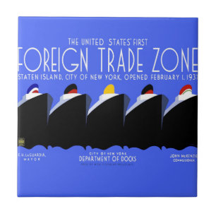 Vintage Kreuzfahrtschiffe Art Deco Poster Fliese