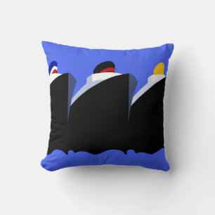 Vintage Kreuzfahrtschiffe Art Deco Poster Kissen