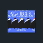 Vintage Kreuzfahrtschiffe Art Deco Poster Leinwanddruck<br><div class="desc">Mit dieser atemberaubenden Vintagen Reproduktion eines Kreuzfahrtschiffes an Bord für eine Reise in die Vergangenheit! Dieses ikonische Retro-Reiseplakat ist ein Werk des WPA-Programms des Bundesstaatlichen Kunstprojekts, das 1937 vom Künstler Jack Rivolta entworfen wurde. Das Grafikdesign zeichnet sich durch eine Reihe von Vintagen Ozeanverkleidungen im Hafen vor tiefblauem Hintergrund aus. Ursprünglich...</div>