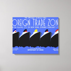 Vintage Kreuzfahrtschiffe Art Deco Poster Leinwanddruck