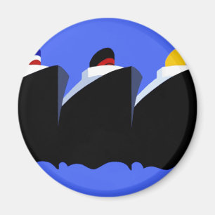 Vintage Kreuzfahrtschiffe Art Deco Poster Magnet