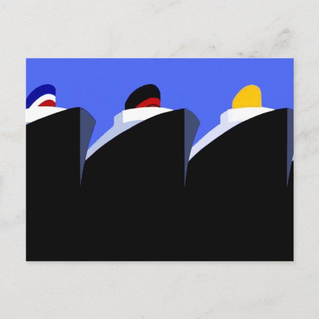 Vintage Kreuzfahrtschiffe Art Deco Poster Postkarte (Vorderseite)