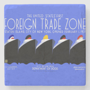 Vintage Kreuzfahrtschiffe Art Deco Poster Steinuntersetzer