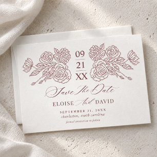 Vintage Kreuzstich Florale Hochzeits-Erbstück-Hoch Save The Date