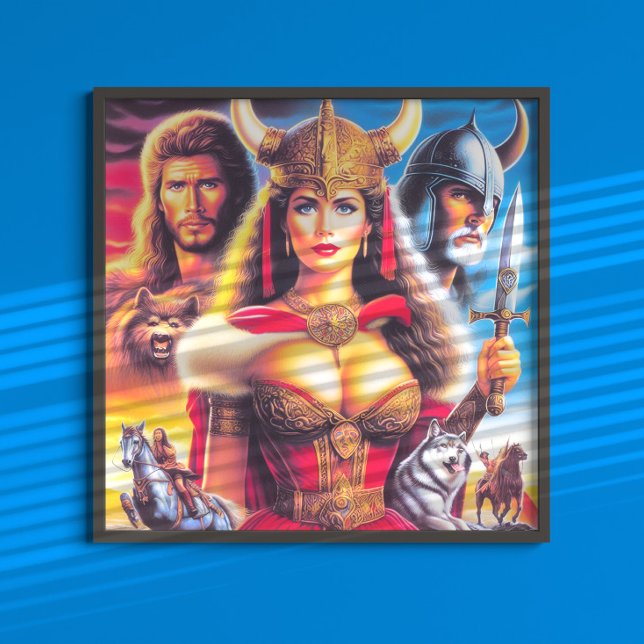 Vintage Kriegerin Wikinger Frau Poster (Von Creator hochgeladen)