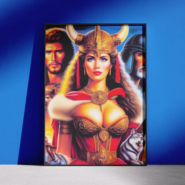 Vintage Kriegerin Wikinger Frau Poster (Von Creator hochgeladen)