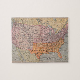 Vintage Kriegs-Ära-Karte 1861 US zivile Puzzle