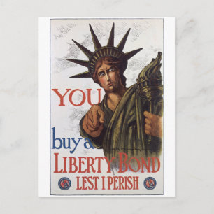 Vintage Kriegs-Postkarten, Liberty Bonds Plakat Postkarte