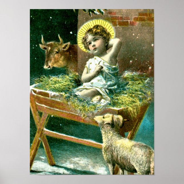 Vintage Krippe Poster (Vorne)