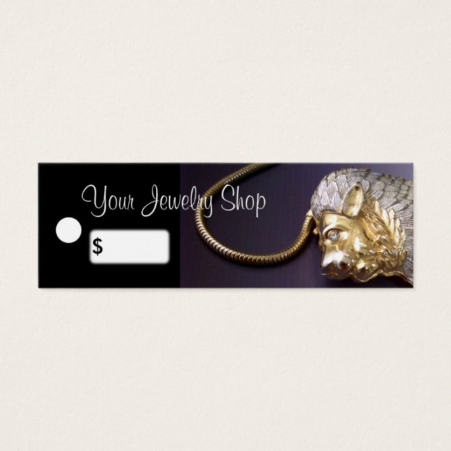 Vintage Kristall Lion Jewelry Price Tags (Vorderseite)